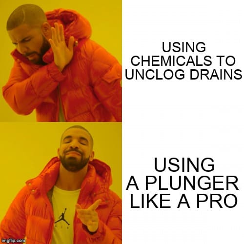 Don't use drain chemicals to unclog drains_plunger like a pro